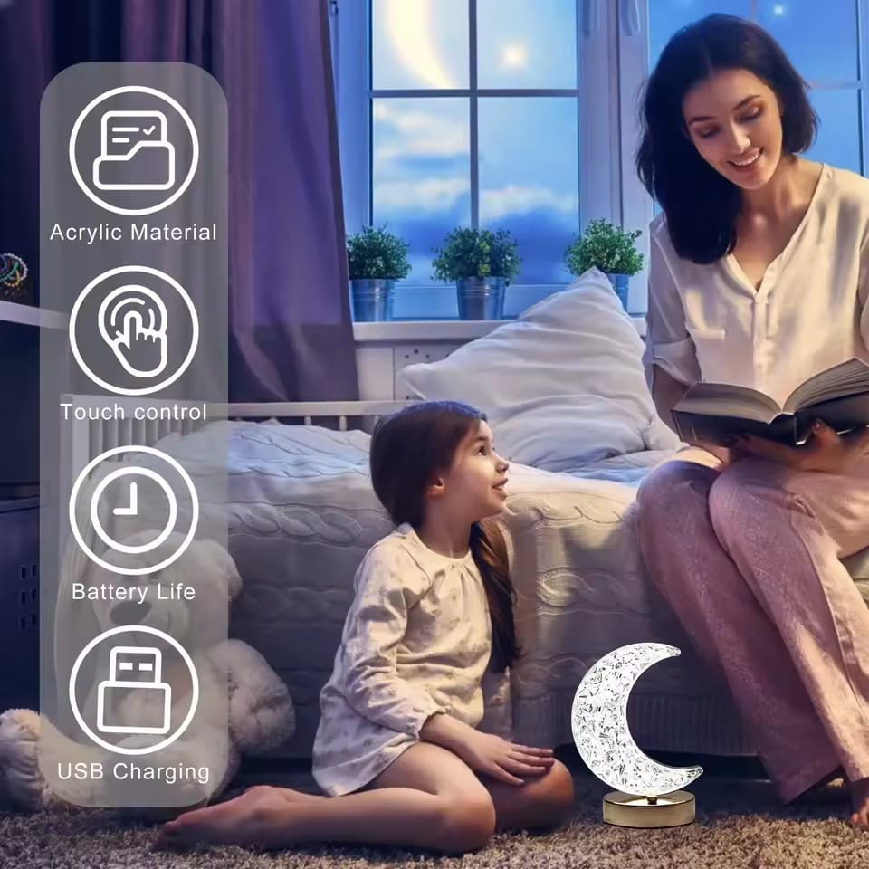 Star & Moon Bedside Touch Desk Lamp