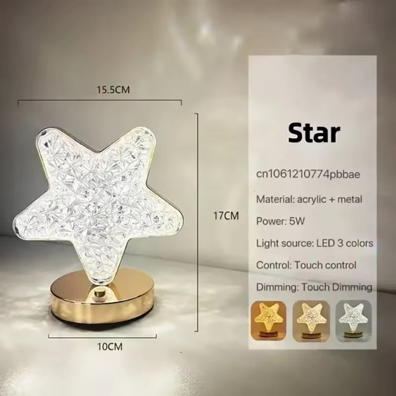 Star & Moon Bedside Touch Desk Lamp