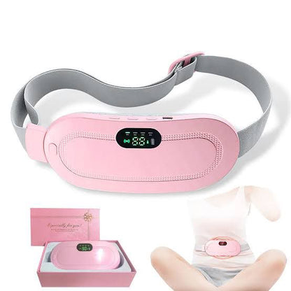 PERIOD CRAMP RELIEF BELT -Portable Menstrual Heating Pad, Heated Belly Belt for Menstrual Cramp Relief with 4 Heat Levels and 3 Modes, Electric Belt Massage for Women and Girls - Period Pain Electric Warming Belt Massager for Women-Massager