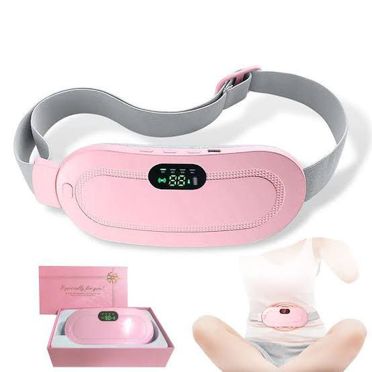 PERIOD CRAMP RELIEF BELT -Portable Menstrual Heating Pad, Heated Belly Belt for Menstrual Cramp Relief with 4 Heat Levels and 3 Modes, Electric Belt Massage for Women and Girls - Period Pain Electric Warming Belt Massager for Women-Massager