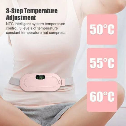 PERIOD CRAMP RELIEF BELT -Portable Menstrual Heating Pad, Heated Belly Belt for Menstrual Cramp Relief with 4 Heat Levels and 3 Modes, Electric Belt Massage for Women and Girls - Period Pain Electric Warming Belt Massager for Women-Massager
