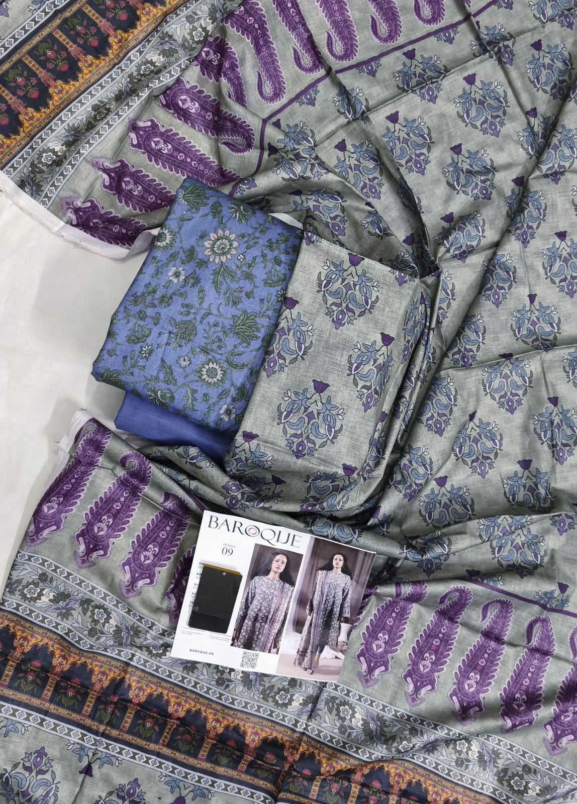 Baroque Digital Printed Premium Lawn 3 Pieces Series 2025