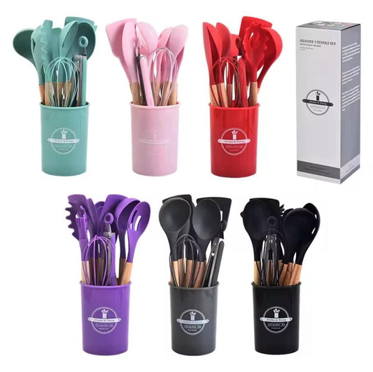 12pcs Silicone Non-Stick  Utensils